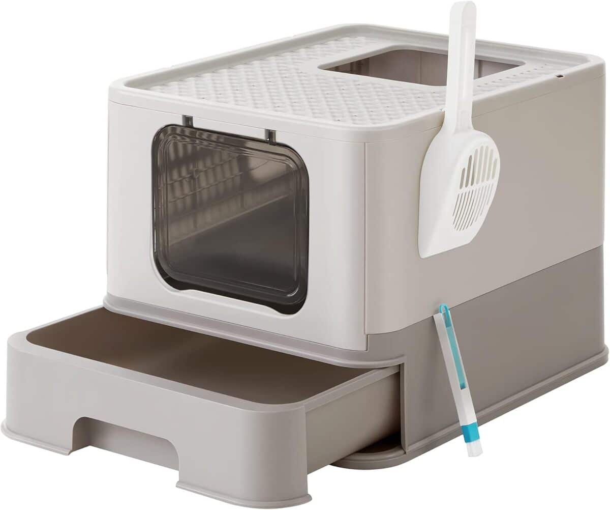 Feandrea : maison de Toilette pour Chat avec Plateau Amovible et Pelle - Efficacité et Design