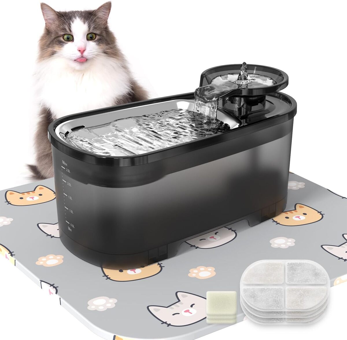 Test VEGREM : fontaine à eau silencieuse pour chats et animaux de compagnie