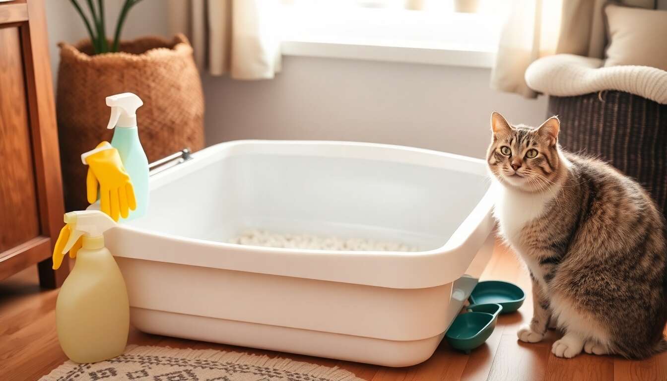 Désinfection et entretien du bac à litière Désinfection et entretien du bac à litière