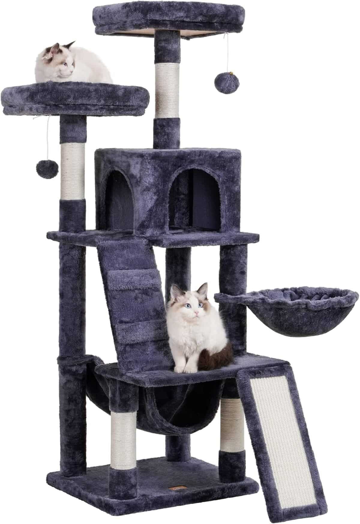 Avis sur l'arbre à chat Heybly HCT014G : confort et style en gris fumé