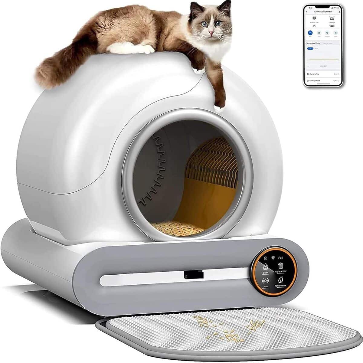 Test du bac à litière autonettoyant pour chat : grande capacité et contrôle app