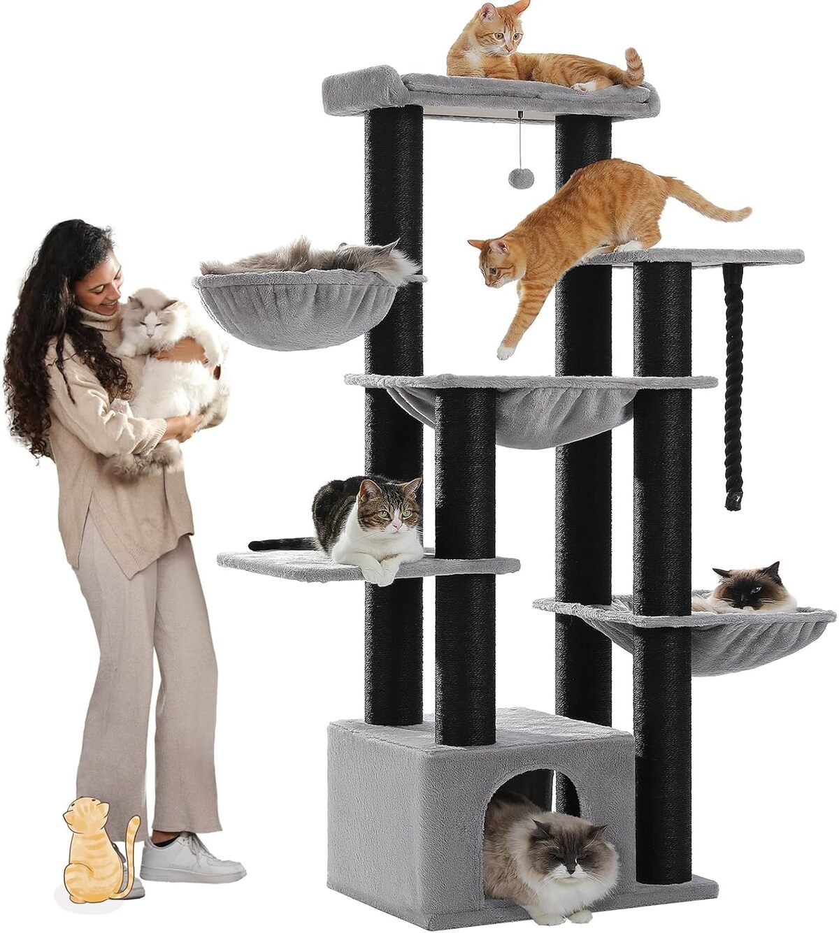 Test du grand arbre à chat MUTTROS 170 cm pour Maine Coon