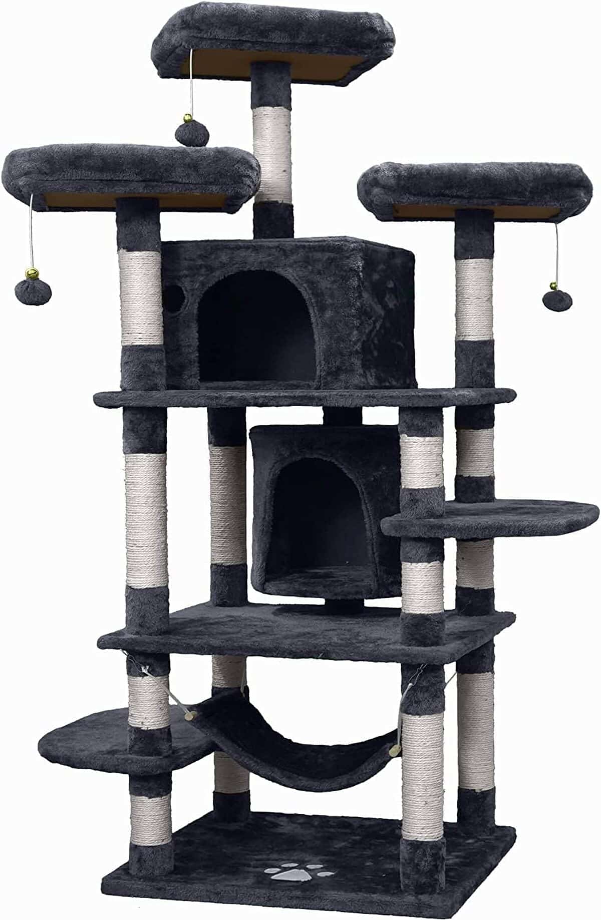 Test : arbre à chat NEGTTE gris foncé, espace de jeu complet