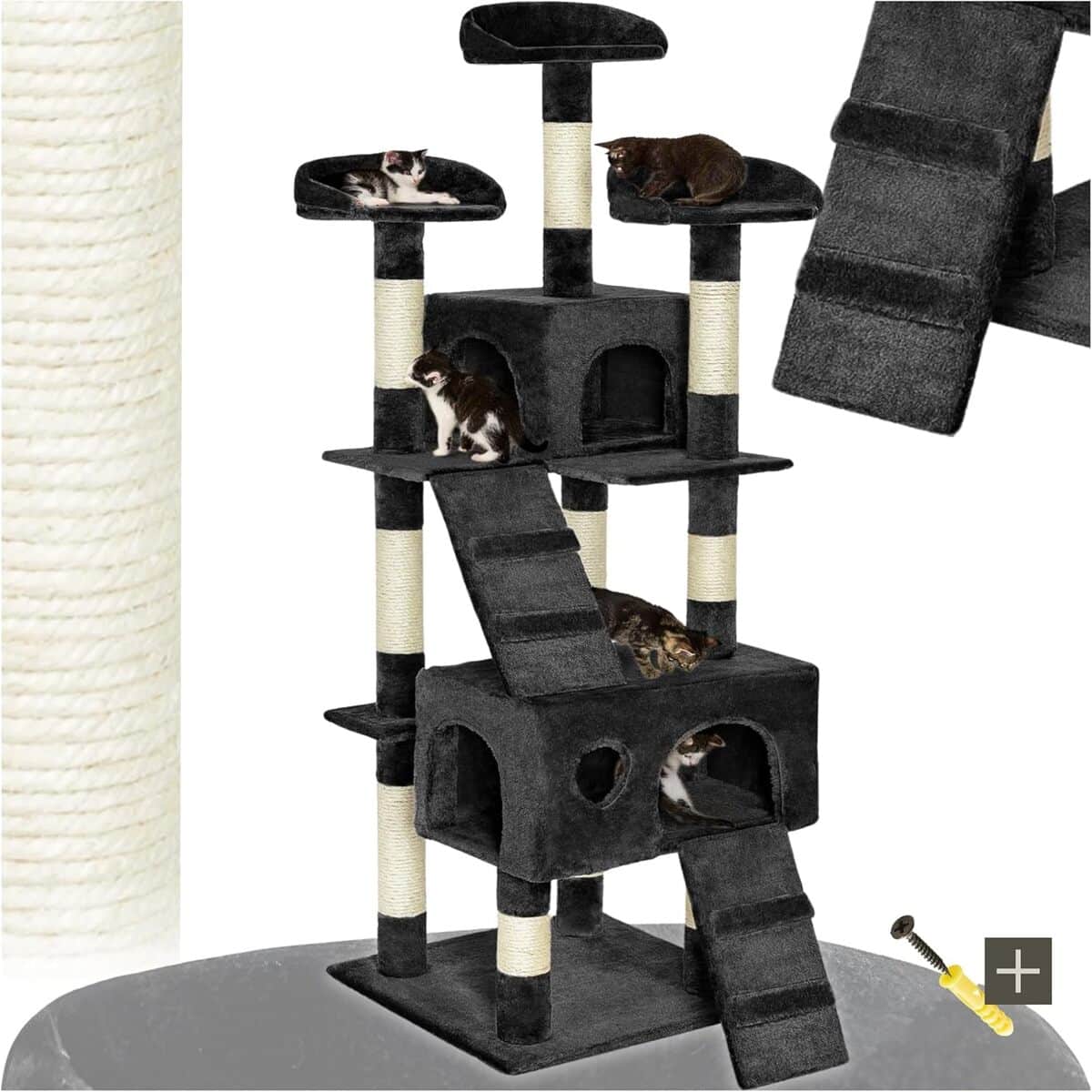 Test de l'arbre à chat tectake® griffoir en sisal H170 cm