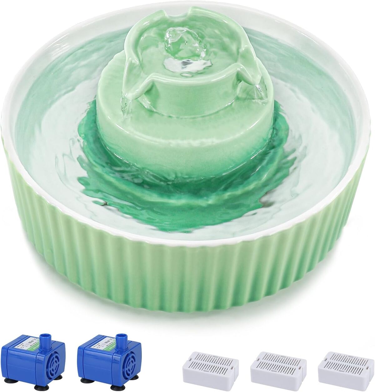 Test : fontaine à eau cupcake verte Lawfery pour chats et chiens