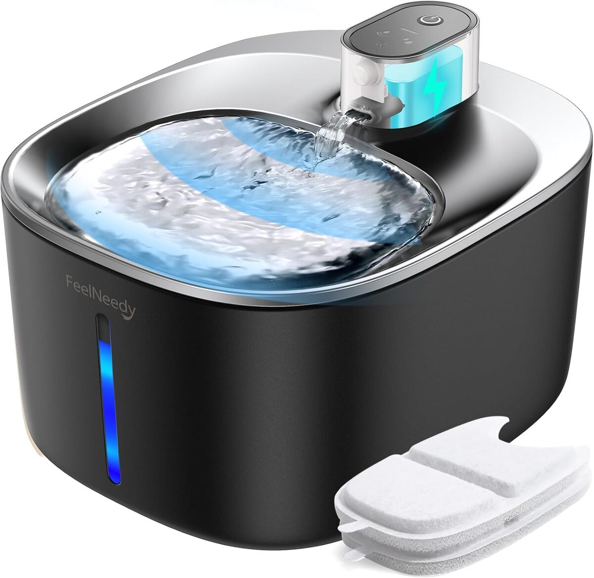 Test fontaine à eau sans fil FEELNEEDY pour chat : silencieuse et efficace