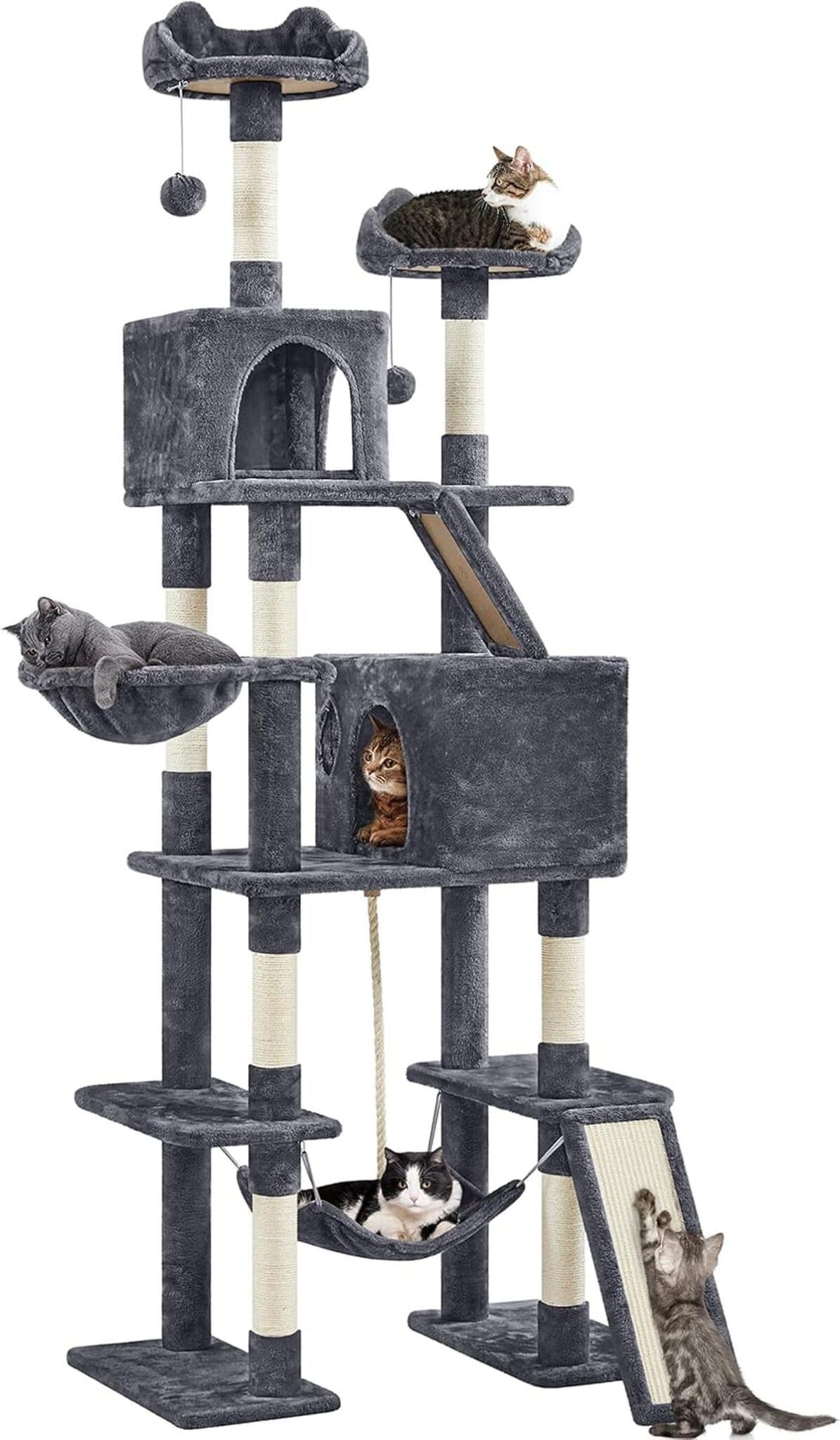 Test : arbre à chat géant Yaheetech 209 cm avec griffoirs et hamac