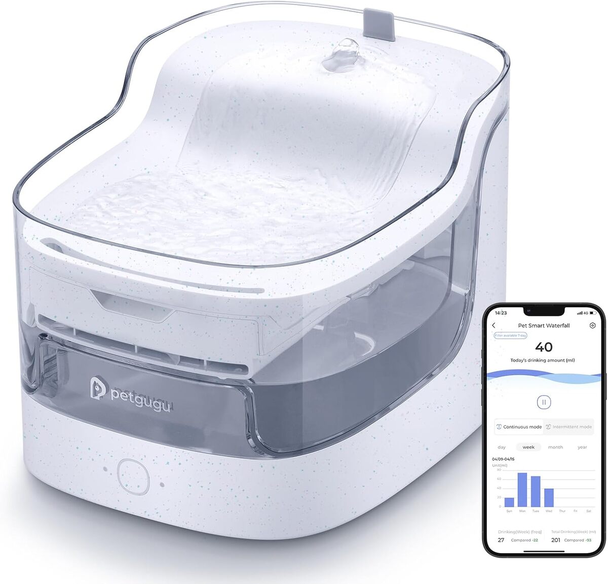 Test : fontaine à eau connectée PETGUGU PF1 pour chat et chien