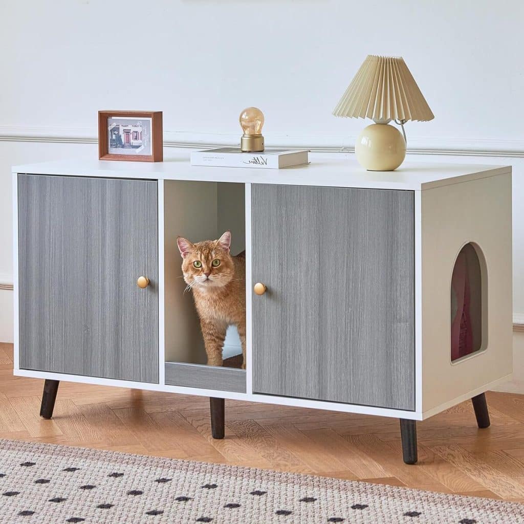 Test du bac à litière double JanflyHome pour 2 chats - design moderne et fonctionnel