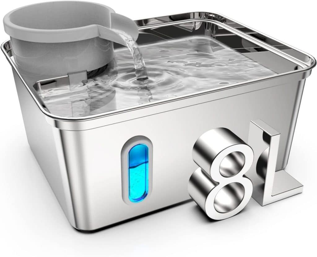 Test de la fontaine à eau Sniffnslurp en acier inoxydable 7, 6 l