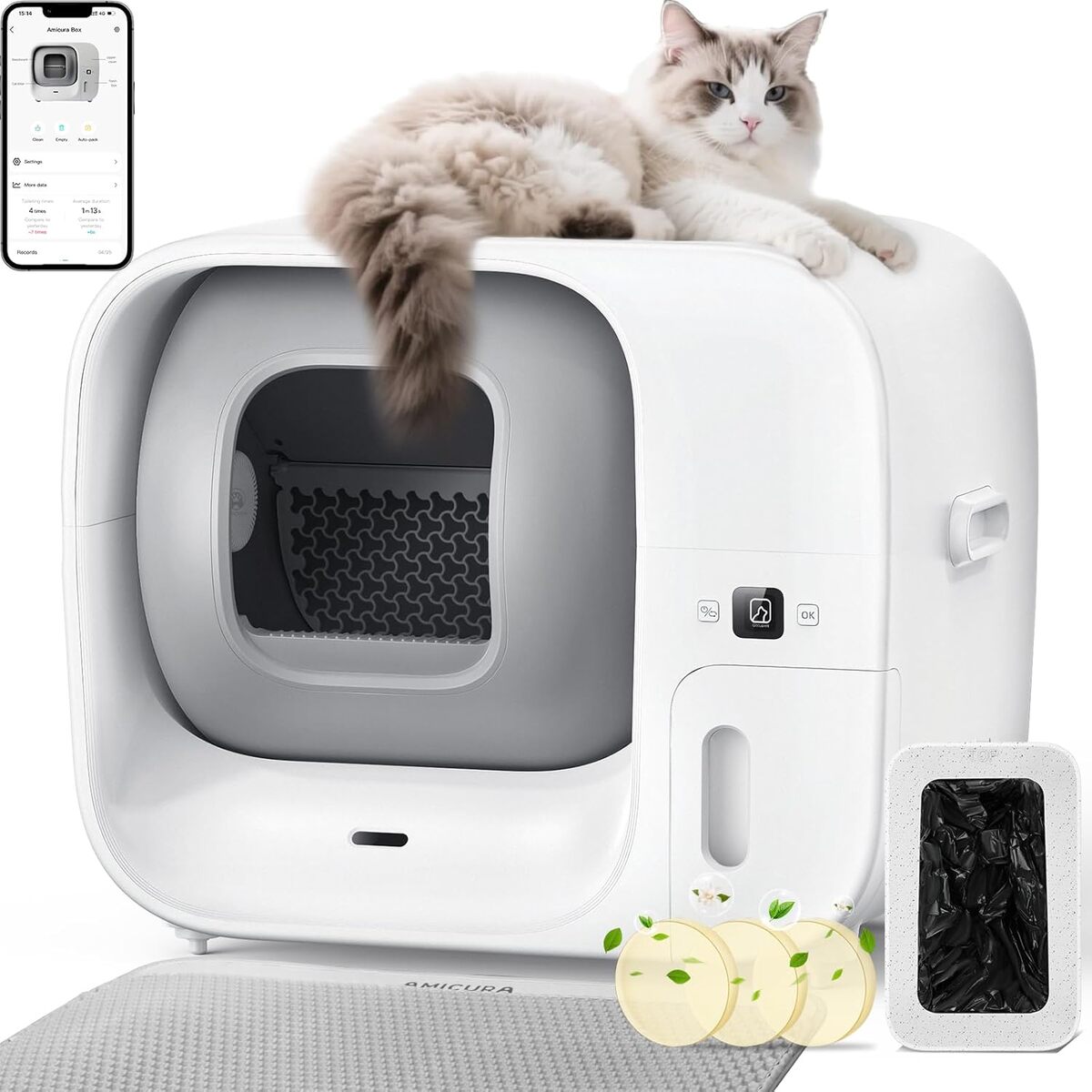 Test : litière autonettoyante Amicura Cura3 pour plusieurs chats