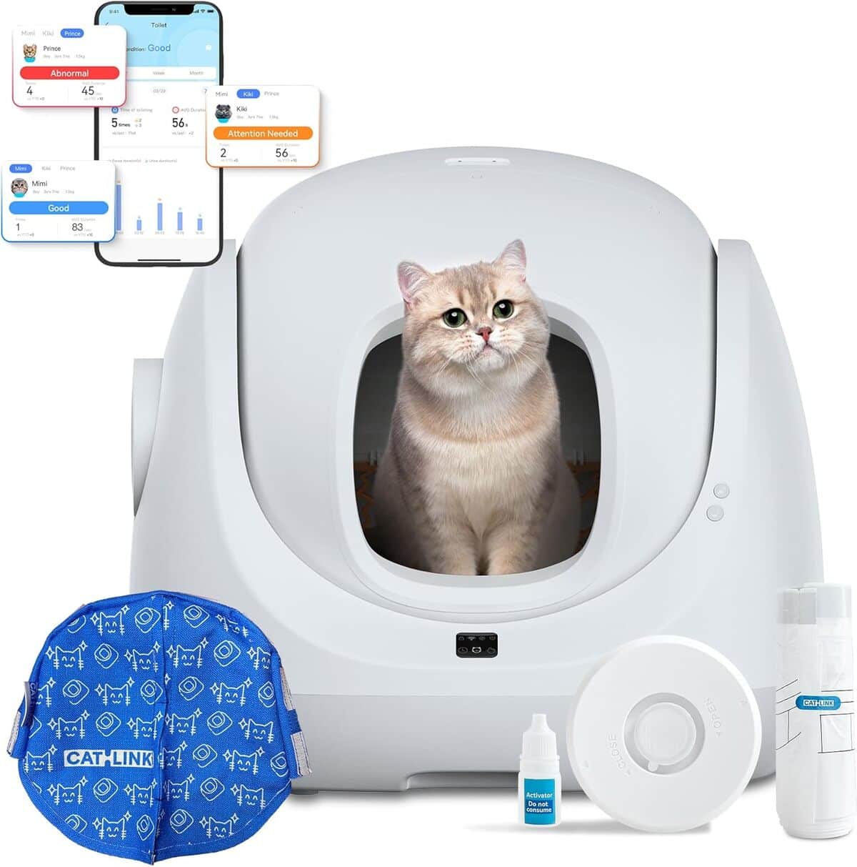 Test : litière autonettoyante Catlink Baymax-Lite et santé connectée pour chats