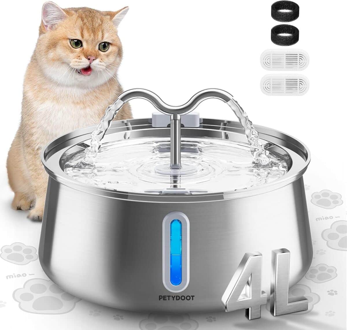 Test de la fontaine pour chat en inox 4 l