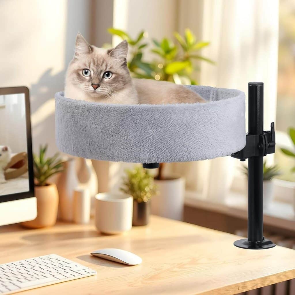 Test : lit pour chat rotatif BSWAY pour bureau