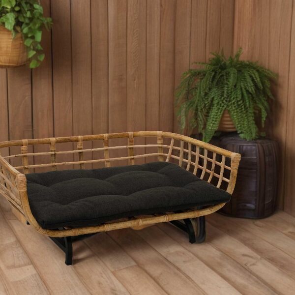 Grand panier pour chien/chat/animal domestique Lit en rotin avec coussin Non teinté Taille XL