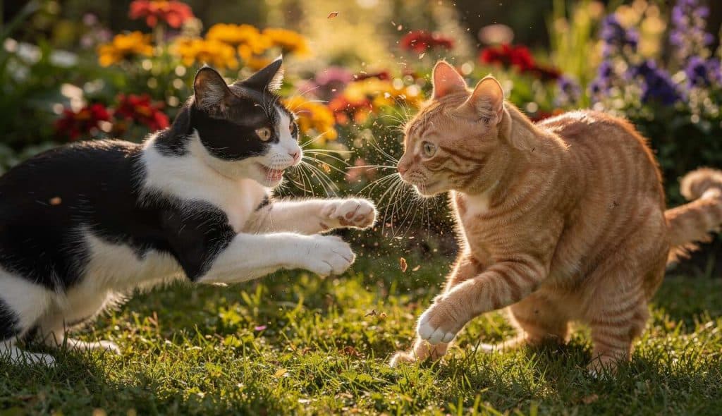 Bagarre de chats ou simple jeu ?