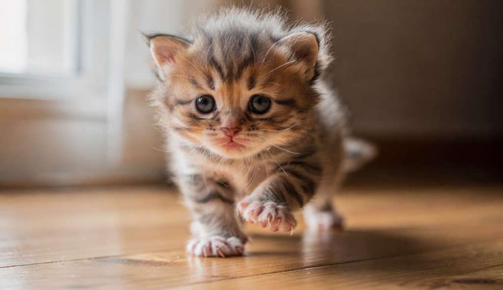À quel âge un chaton commence-t-il à marcher ?