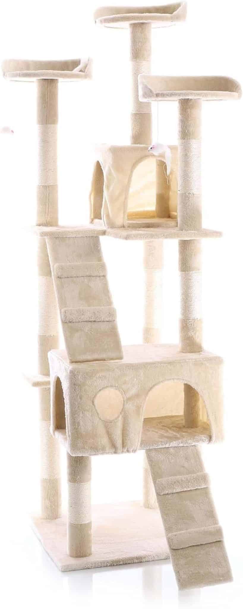 Test de l'arbre à chat Wiltec 170 cm : design ludique et confort pour vos félins