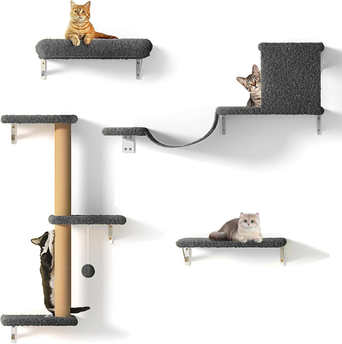 Test : étagères murales FUKUMARU pour chat, ensemble 4 en 1