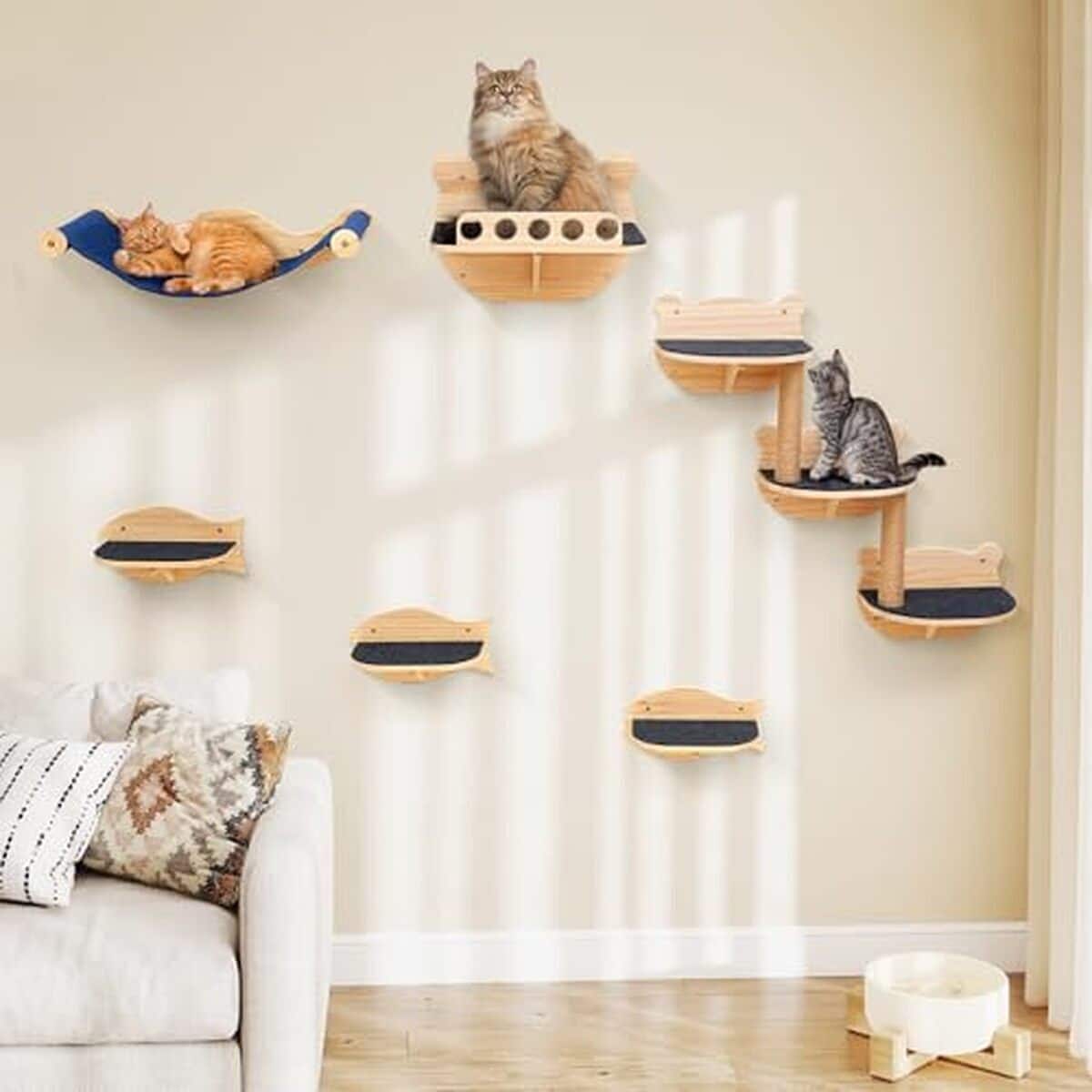 Test : étagères murales pour chat avec hamac et perchoirs