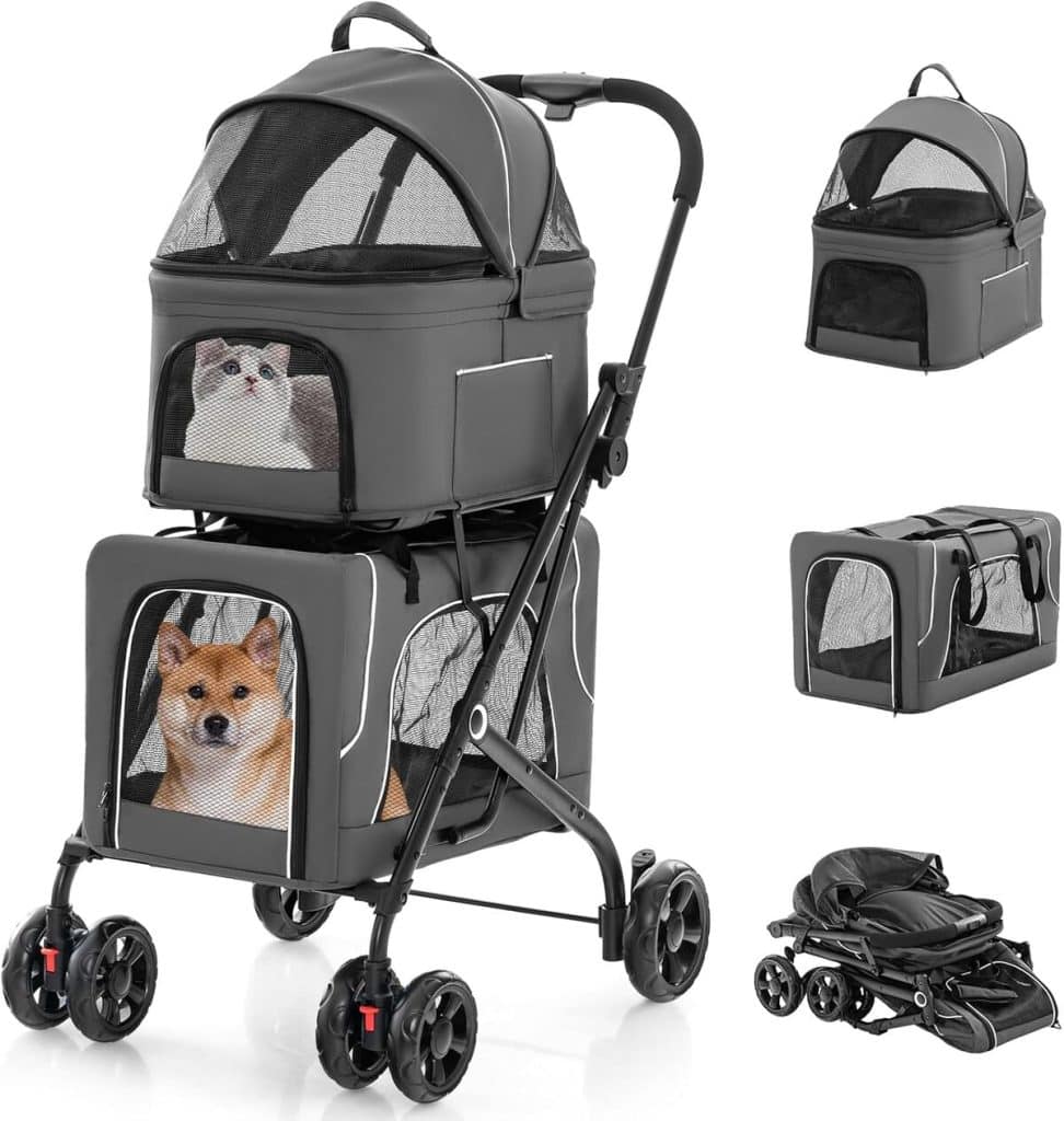 Test GOPLUS poussette pliable 3 en 1 pour animaux