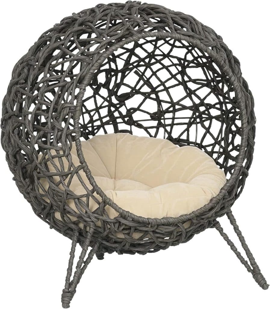 Test : pawHut panier lit surélevé pour chat grand confort