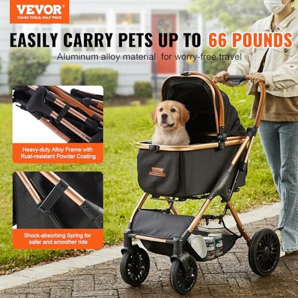 Découvrez notre test de la poussette pour chien VEVOR avec 4 roues pivotantes : alliez confort et sécurité pour votre animal lors de vos promenades.