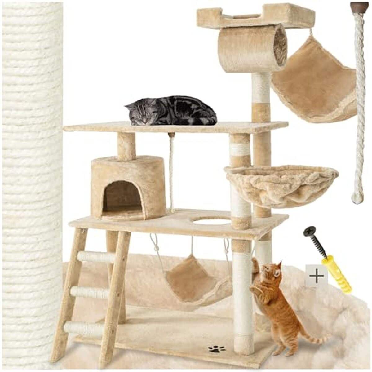Avis sur l'arbre à chat TecTake spacieux et coloré