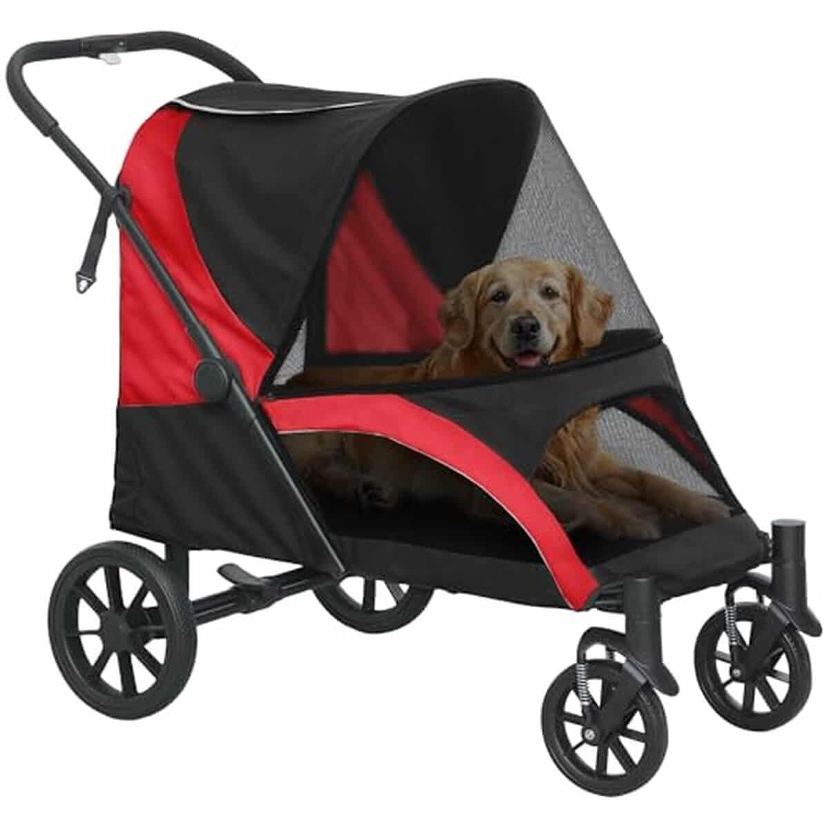 Test de la poussette PawHut pliable pour grands animaux