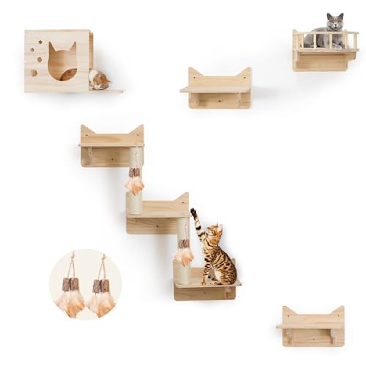 Test du lot de 5 étagères murales MIUZMORE pour chat