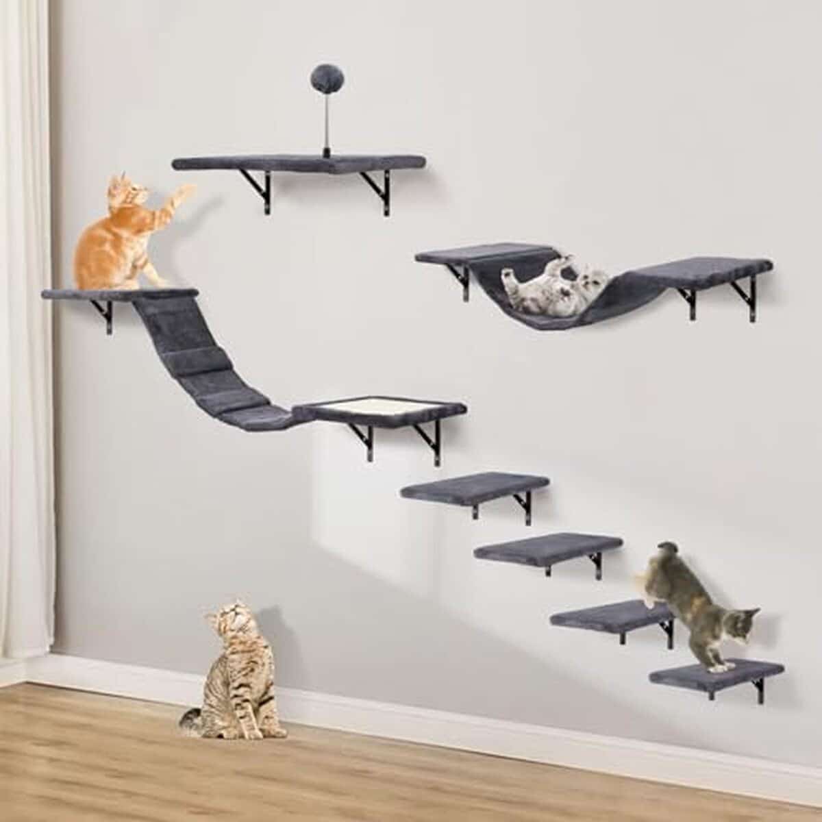 Test du parcours d'escalade pour chat en bois 7 pièces de Sobly : un ensemble unique