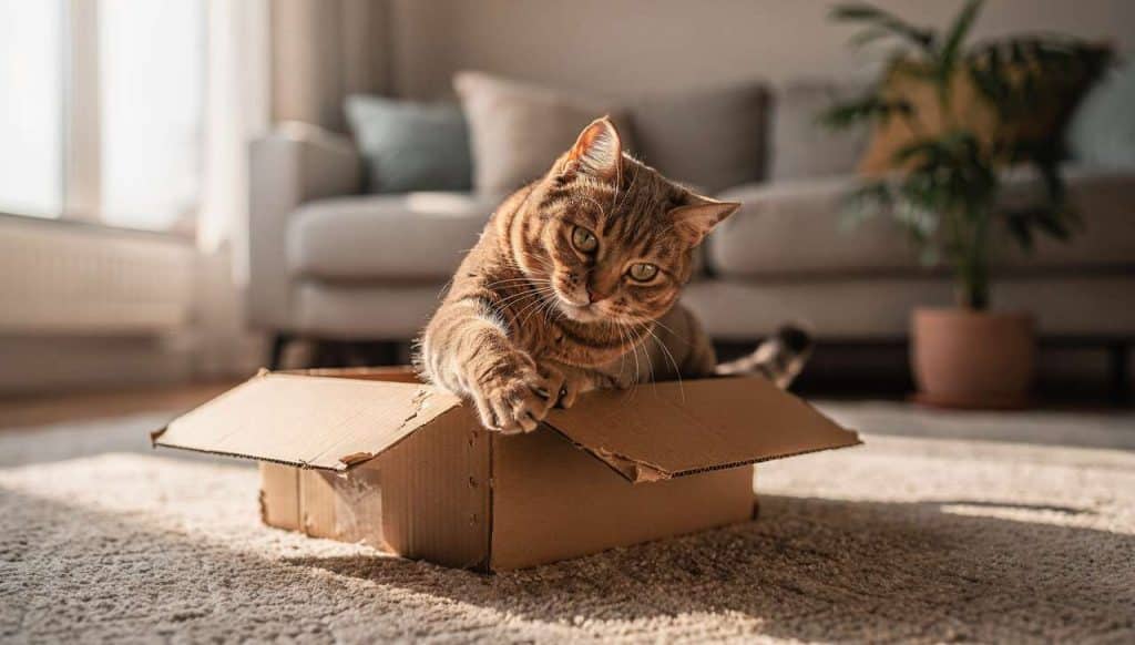 Pourquoi les chats aiment-ils tant les cartons ?