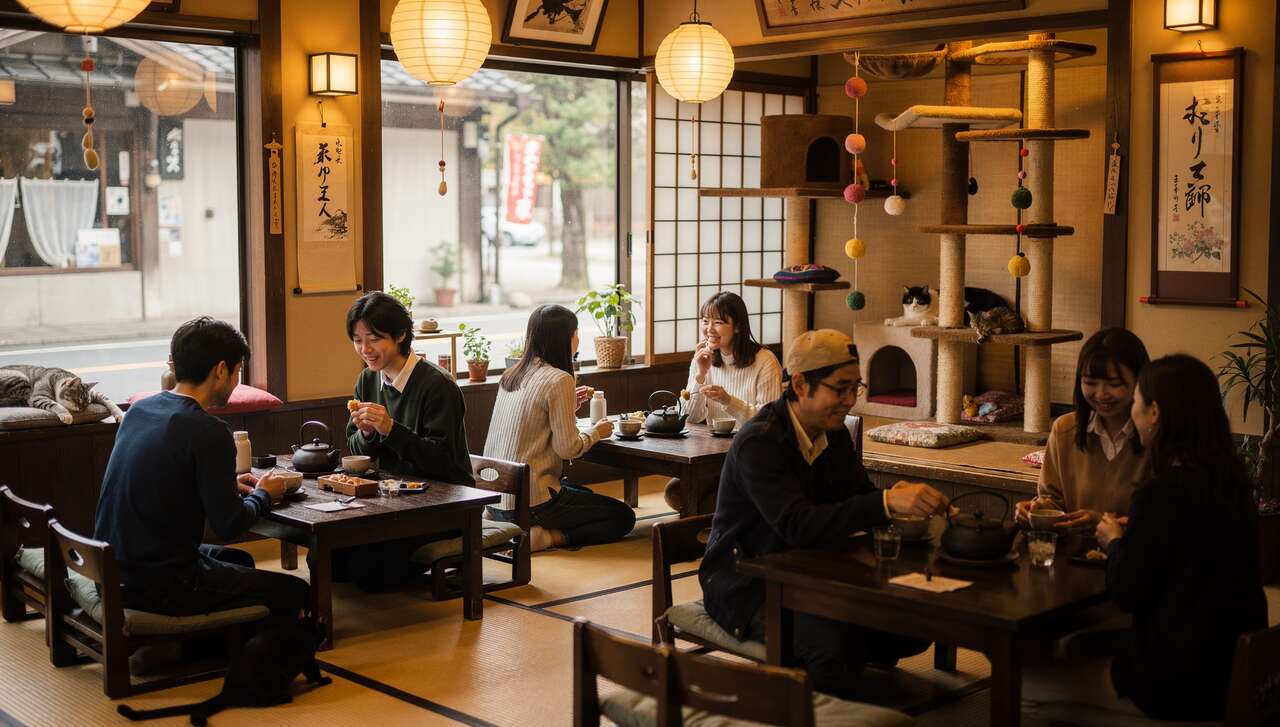 Les caf&eacute;s &agrave; chats, une tendance japonaise