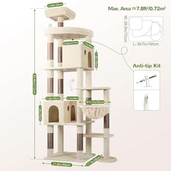 Découvrez notre test complet de l'arbre à chat XXL Globlazer 213 cm : un accessoire idéal pour le bien-être et le divertissement de votre chat.