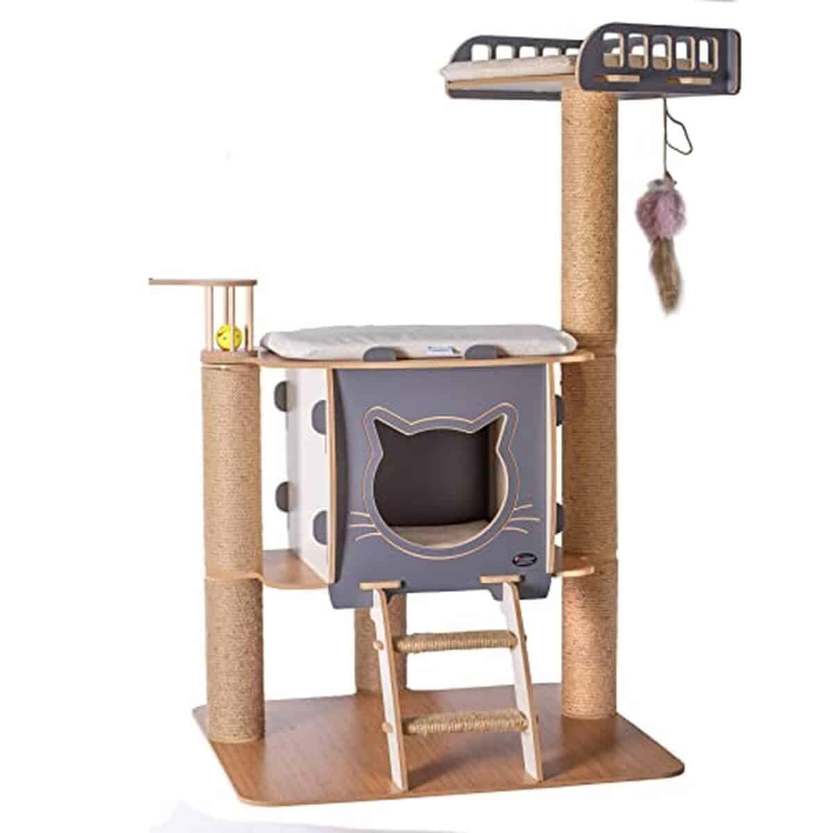 Test de l'arbre à chat VIP avec griffoir et maisonnette (gris)